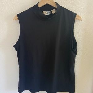 Mock turtleneck sleeveless top